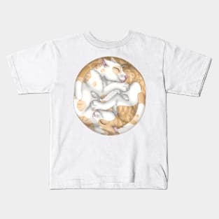 Yin-Yang Cats: Cream Bicolor Tabby Kids T-Shirt